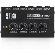 [아마존베스트]XTUGA MH400 Sound Mixer Ultra-compact Low Noise 4 Channels Line Mixer,Mini Audio Mixer with AC adapter Use for Microphones,Guitars,Bass,Keyboards,Mixer, Musical Instruments