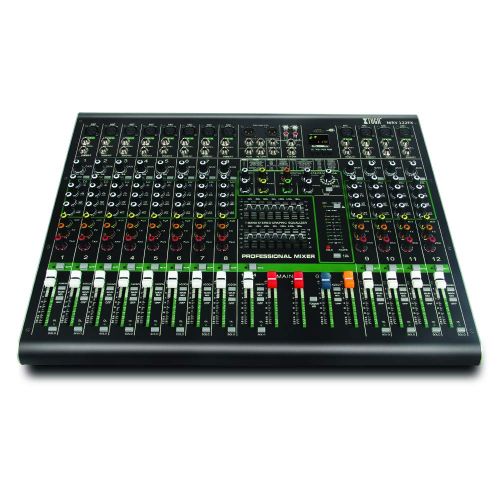  XTUGA MRV122FX 12-Channel Audio Mixer Sound board Ultra-fashion of all metal chassis with digital display MP3,Bluetooth,EQ,Effects Used for DJ Stage Party