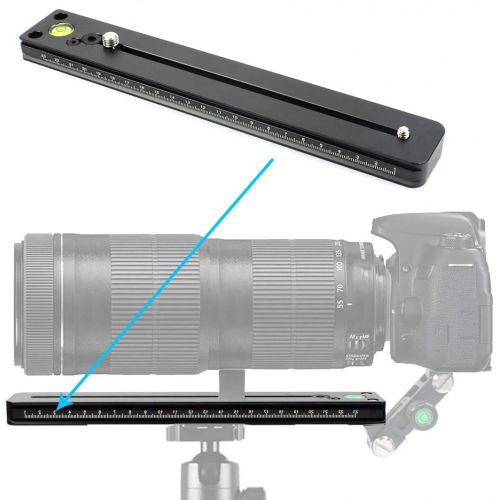  [아마존베스트]XT-XINTE Aluminum 250mm 25cm Rail Quick Release Plate for Arca Swiss Tripod BallHead Telephoto Zoom Lens Bracket