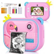 [아마존베스트]XUDHAH Instant Print Camera for Kids,Zero Ink Kids Camera with Print Paper,Selfie Video Digital Camera with HD 1080P 2.4 Inch IPS Screen,3-14 Years Old Children Toy Learning Camera for Bi