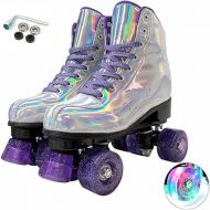 Womens Roller Skates Outdoor and Indoor Roller Skates Double Row PU Leather Roller Skates for Women Men Kids