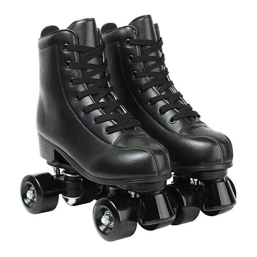  Roller Skates, Double-Row Roller Skates for Unisex, Roller Skates PU Leather High-top Roller Skates Four-Wheel Roller Skates Shiny Roller Skates