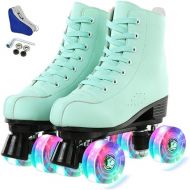 Roller Skates for Women Men Shiny Double Row Four Wheels Roller Skates Womens Roller Skates with Shoes Bag