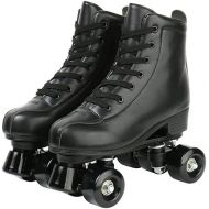 Roller Skates, Double Row Skates Adjustable Leather High-top Roller Skates Perfect Indoor Outdoor Adult Roller Skates with Bag