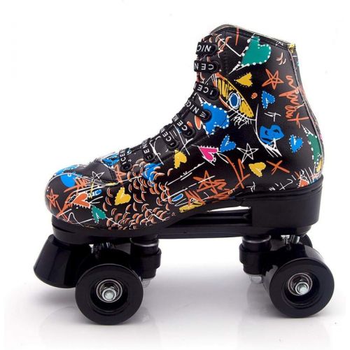  XUDREZ Roller Skates for Women Men PU Leather Classic Roller Skates Adjustable Four-Wheel High-Top Shoes for Beginner, Professional for Indoor Outdoor Girls Unisex with Shoes Bag
