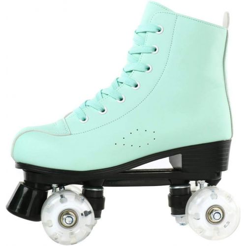  XUDREZ Roller Skates, Double Row Skates Adjustable Leather High-top Roller Skates Perfect Indoor Outdoor Adult Roller Skates with Bag