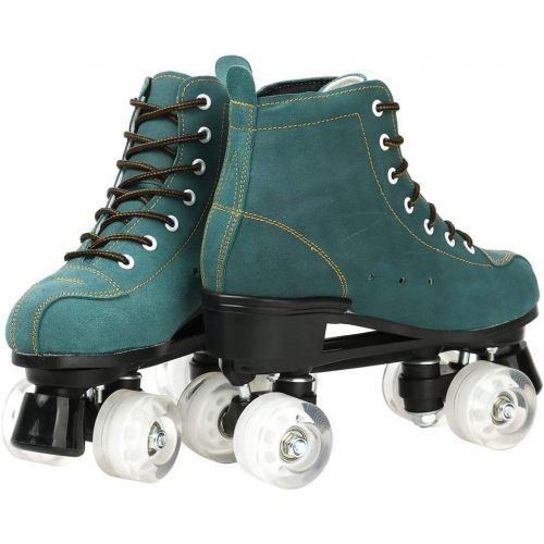  XUDREZ Roller Skates for Women Men High-top Roller Skates Four Wheels Roller Skates Shiny Roller Skates for Girls Boys with Shoes Bag