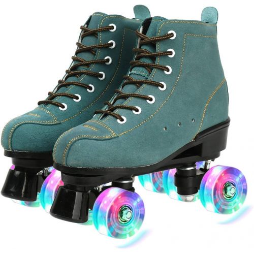  XUDREZ Roller Skates for Women Men High-top Roller Skates Four Wheels Roller Skates Shiny Roller Skates for Girls Boys with Shoes Bag