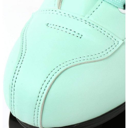  XUDREZ Roller Skates for Women Cozy Green PU Leather High-top Roller Skates for Beginner, Indoor Outdoor Double-Row Roller Skates with Shoes Bag