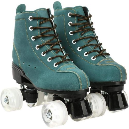  XUDREZ Cowhide Roller Skates for Women and Men High-Top Shoes Double-Row Design,Adjustable Classic Premium Roller Skates