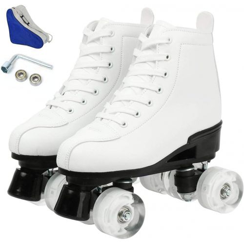  XUDREZ Classic Roller Skates High-Top Double-Row Leather Roller Skates for Women and Men