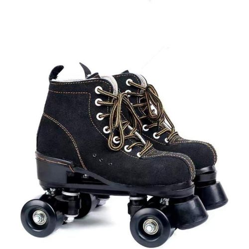  [아마존베스트]XUDREZ Cowhide Roller Skates for Women and Men High-Top Shoes Double-Row Design,Adjustable Classic Premium Roller Skates