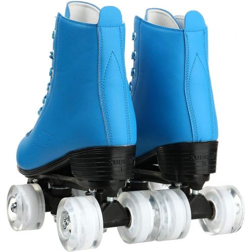  [아마존베스트]PHSDA Womens Roller Skates PU Leather High-top Roller Skates Four-Wheel Roller Skates Shiny Roller Skates for Unisex Kids and Adults