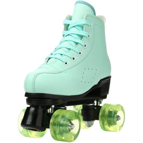  XUDREZ Leather Roller Skates Unisex High-Top Shoes Design Double-Row,Classic Premium Roller Skates for Women and Men