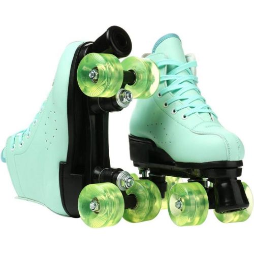 XUDREZ Leather Roller Skates Unisex High-Top Shoes Design Double-Row,Classic Premium Roller Skates for Women and Men