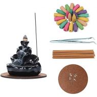 인센스스틱 XUDREZ Incense Burner Backflow Incense Holder Waterfall for Aromatherapy Ornament Office Home Decor Gift Set with 120 Backflow Incense Cones, 30 Incense Stick