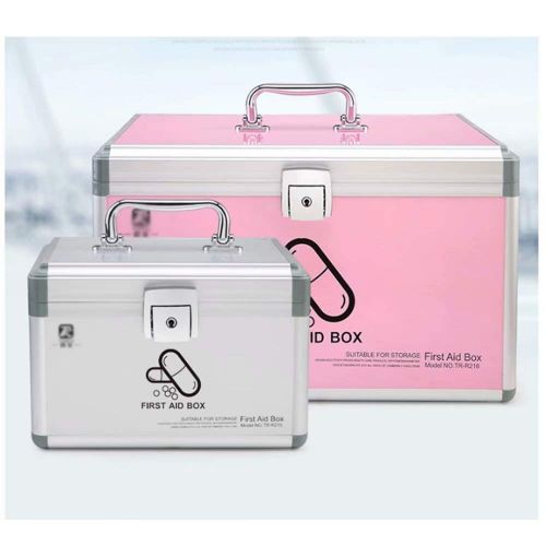  XUE-1 16inch Household Double-Layer Medical kit, Medical kit for outpatients, Childrens Family First-aid Medicine Health Storage Box (Pink)