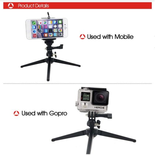  XUEME Travel Tripod Aluminum Desktop Stand Mobile Phone Selfie Frame Flexible Tripod Suitable for Digital Cameras and Smartphones