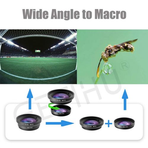  XUEXUE 3 In1 Wide Angle Macro Fisheye Lens Camera Mobile Phone Lenses Fish Eye Lentes for iPhone Smartphone Microscope