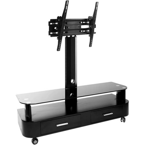  XUEXUE Rolling TV Stand Mobile Universal TV Cart, for LCD LED Plasma Flat Screen Panel Trolley Floor Stand with Locking Wheels Fits 32 to 65 Height Adjust 360º of Swivel