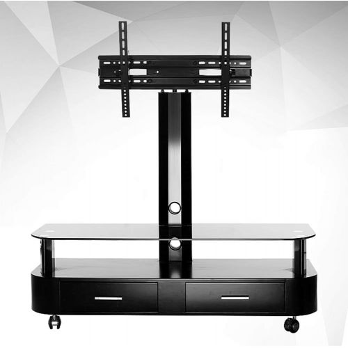  XUEXUE Rolling TV Stand Mobile Universal TV Cart, for LCD LED Plasma Flat Screen Panel Trolley Floor Stand with Locking Wheels Fits 32 to 65 Height Adjust 360º of Swivel