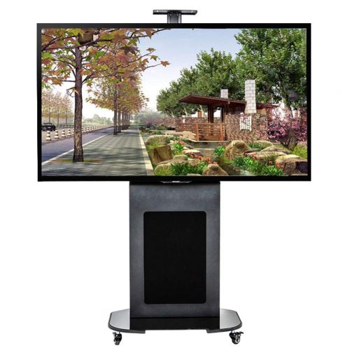  XUEXUE Rolling TV Stand Mobile TV Cart, for LCD LED Plasma Flat Panel with Shelf Fits 40 to 80 360°Degree Swivel Height Adjustment Bedroom Living Room Conference Office