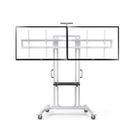 XUEXUE Rolling TV Stand Mobile TV Cart, Height Adjustable TV Cart with Shelf for LCD LED Flat Screens TV Stand Mount with Wheels Fits 32 to 60 Screens 360°Degree Swivel