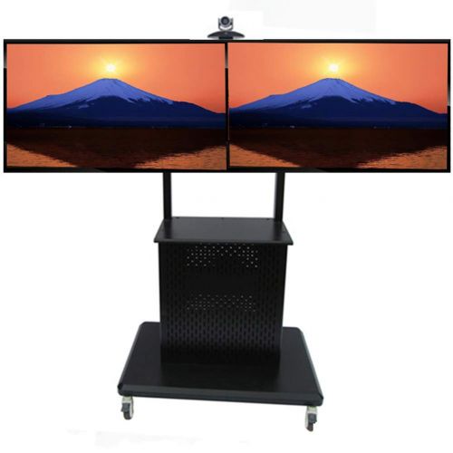  XUEXUE Universal Rolling TV Stand Mobile TV Cart 55 to 84 Inch Mobile Flat Screen Rolling Trolley Console Stand with Mount for LED LCD Plasma Flat Panels On Wheels