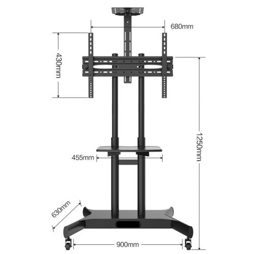  XUEXUE Mobile TV Stand Rolling TV Cart with Universal Mount and Wheels Fits Most 30-70 Inch LCD LED OLED Plasma Flat Panel Heavy Duty Black Display TV Trolley