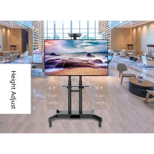  XUEXUE Mobile TV Stand Rolling TV Cart with Universal Mount and Wheels Fits Most 30-70 Inch LCD LED OLED Plasma Flat Panel Heavy Duty Black Display TV Trolley