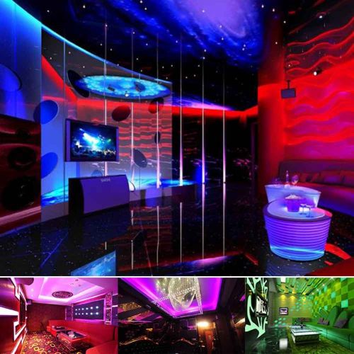  XUNATA LED Strip Lights, Bluetooth Control RGB 110-120V SMD 5050 60 LEDs/m Waterproof Rope Light Strip with 24Key IR Remote, Work with iOS & Android Music Time Control System(33ft/