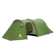 XUROM-Sports Camping Tent 3-4 Person One Bedroom Two Living Room Double Layer Tunnel Camping Tent for Outdoor, Hiking, Climbing, Travel (Color : Green, Size : Free Size)