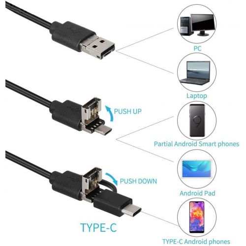  [아마존베스트]XVZ USB-Digitalmikroskop,Typ C Micro-USB 3 in 1 Handheld 50X-1600X-Vergroesserung,OTG-Adapter und Endoskop mit Halterung,kompatibel mit Telefon-,Pad-,Samsung Galaxy-,Android-,Mac- un