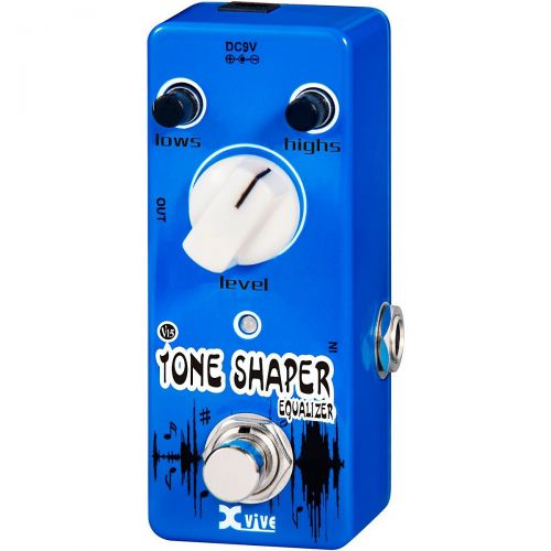  XVive},description:XVives V15 Tone Shaper Equalizer is a two-band EQ in a micro pedal, all-metal package. It has two multi-pole sharp cutoff filters, provides up to 6dB gain, and w