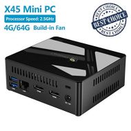 XXBSAZ Mini PC Desktop, Windows 10 64-bit Intel J4105 HD Graphics, Ddr3 4GB64GB IEEE4K1000M LAN2.4GHz+5.8GHz WiFibgn 4.0 [Dual Output - VGAHDMI] (4+64G  2.5GHz  Windows 10)