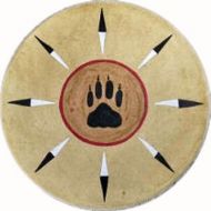 /Etsy Native American Shaman Drum excellent sound - Sun Paw covered with Buffalo rawhide I Thunderdrum