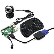 XYG-Raspberry Pi [Package C] Upgraded Raspberry Pi 3 Model B+ Mother Board + Mini Wireless Keyboard USB WiFi Camera + 8GB Micro SD Card Mini PC -Complete Starter Kit @XYGStudy