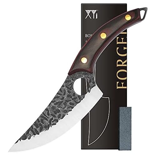  XYJ FULL TANG 6 Inch Outdoor Knife Stainless Steel Slicing Skinning Boning Knives For Hunt Deer Gator Razor Sharp Hammer Crafted Blade