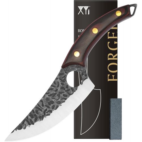  XYJ FULL TANG 6 Inch Outdoor Knife Stainless Steel Slicing Skinning Boning Knives For Hunt Deer Gator Razor Sharp Hammer Crafted Blade