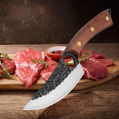  XYJ FULL TANG 6-inch Fish Boning Knife With Whetstone High Carbon Stainless Steel Serbian Chef Knives Vegetable Bone Knife For Kitchen Camping Hunting