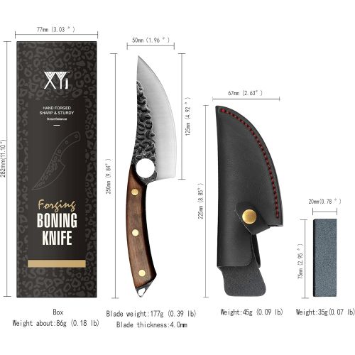  XYJ FULL TANG 5 Inch Camping Boning Knives Serbian Sliced Chef Knife Kitchen Butcher Knife With Sheath Cover Deboning Outdoor Cooking Knife