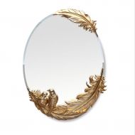 XYM-mirror Wall Mirror Round Large Silver Wall Mounted Mirror for Bathroom Hallway (45X60CM)