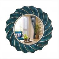 XYM-mirror 640 X 640 Mm Vintage Round Metal Framed Wall Mounted Mirror - Bedroom - Living Room - Hallway - Any Room (Color : A)