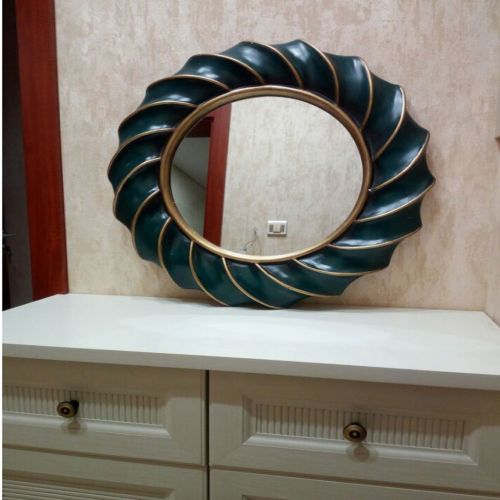  XYM-mirror 640 X 640 Mm Vintage Round Metal Framed Wall Mounted Mirror - Bedroom - Living Room - Hallway - Any Room (Color : A)