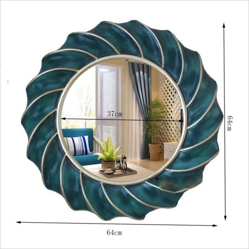  XYM-mirror 640 X 640 Mm Vintage Round Metal Framed Wall Mounted Mirror - Bedroom - Living Room - Hallway - Any Room (Color : A)