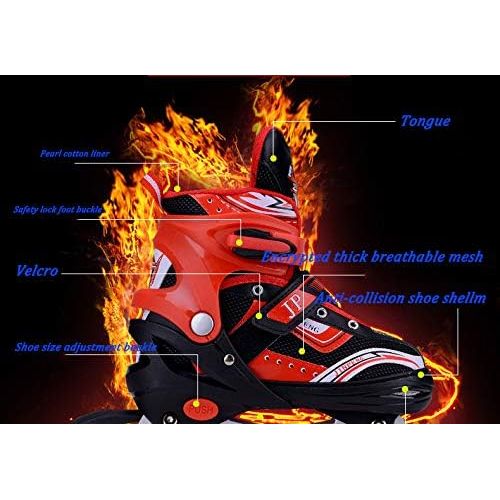  XYUJIE Inline Rollschuhe Kinder ABEC-7 Carbon Steel Schuhgroesse Einstellbar