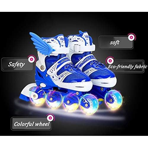  XYUJIE Rollschuhe Kinder 4-12 Jahre Alt Roller Skate Anfanger Flash Wheel