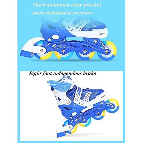  XYUJIE Rollschuhe Kinder 4-12 Jahre Alt Roller Skate Anfanger Flash Wheel