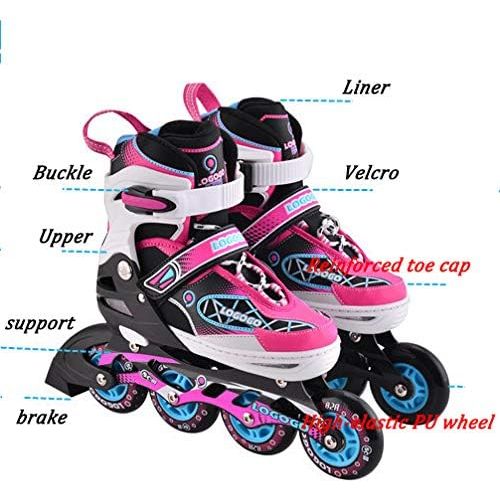  XYUJIE Kinder Skates Verstellbare Gerade Rollschuhe