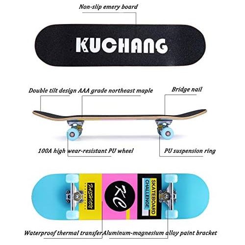  XYUJIE Skateboard Vier Fahrbare Jugendlandstrasse Verdoppeln Herauf Skateboard-Buersten-Strassen-erwachsene Kinder-Roller